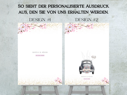 Gästebuch Alternativen für Hochzeit Leinwand, Poster . Kirschblüten , Rosa , Vintage LEA