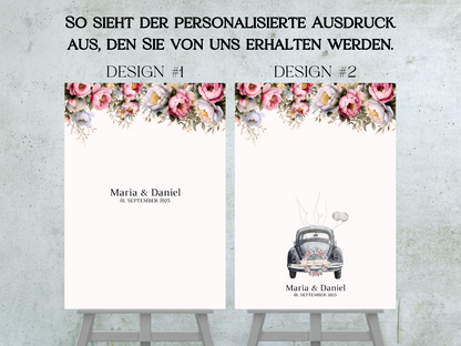 Gästebuch Alternativen für Hochzeit Leinwand, Poster . Rote Blumen Boho KATRIN