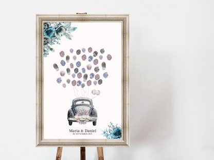 Gästebuch Alternativen für Hochzeit Leinwand, Poster . Strand Hochzeit , Marine , Blaue Blumen MILA