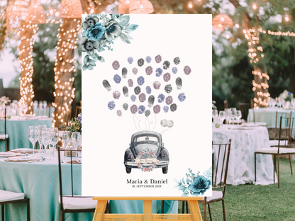 Gästebuch Alternativen für Hochzeit Leinwand, Poster . Strand Hochzeit , Marine , Blaue Blumen MILA