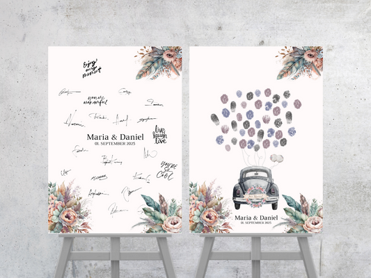 Gästebuch Alternativen für Hochzeit Leinwand, Poster . Trockenblumen , Boho Strand Hochzeit DIANA