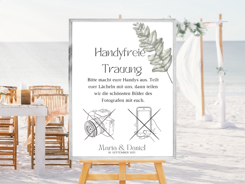 Handyfreie Trauung für Hochzeit Leinwand, Poster . Eukalyptus Vintage LARA