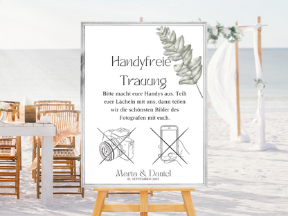 Handyfreie Trauung für Hochzeit Leinwand, Poster . Eukalyptus Vintage LARA