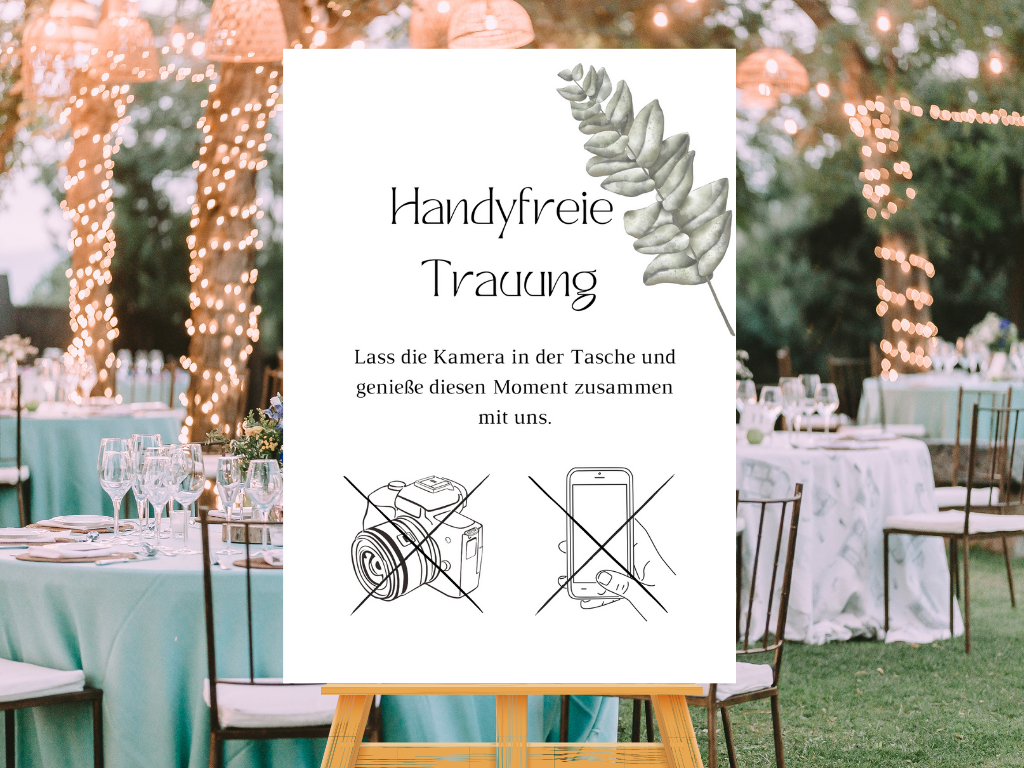 Handyfreie Trauung für Hochzeit Leinwand, Poster . Eukalyptus Vintage LARA