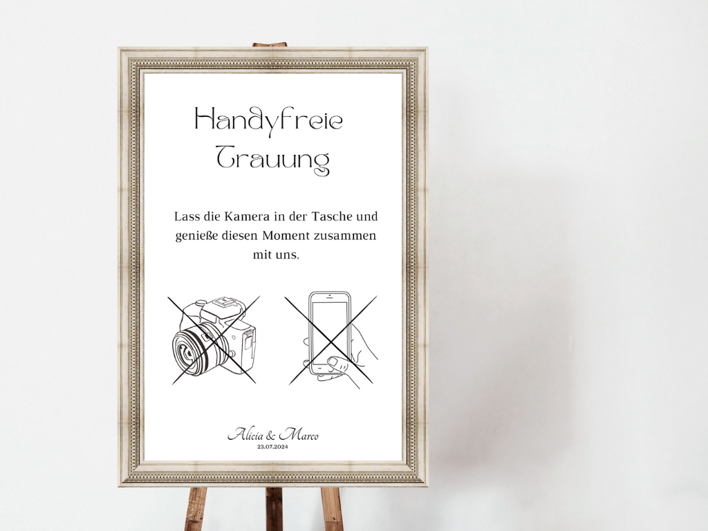 Handyfreie Trauung für Hochzeit Leinwand, Poster . Classic Hochzeit , Vintage JANA