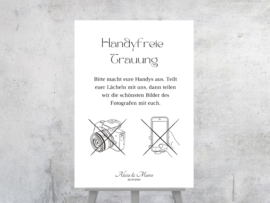 Handyfreie Trauung für Hochzeit Leinwand, Poster . Classic Hochzeit , Vintage JANA
