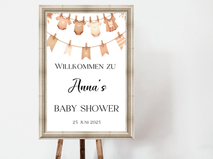 Willkommensschild Baby Shower , Gender Reveal - Leinwand , Poster - FINN