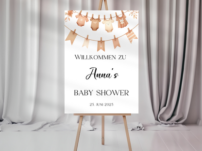Willkommensschild Baby Shower , Gender Reveal - Leinwand , Poster - FINN