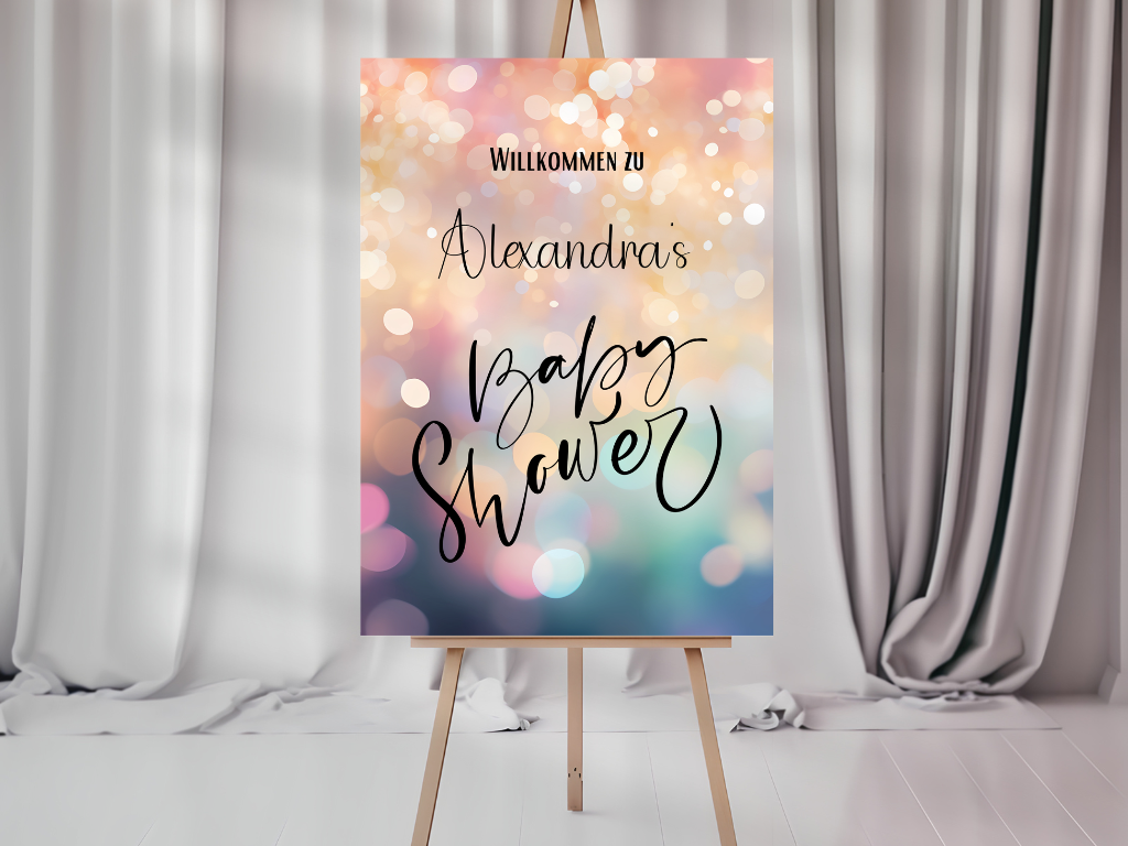 Willkommensschild Baby Shower , Gender Reveal - Leinwand , Poster - blau rosa MAYA