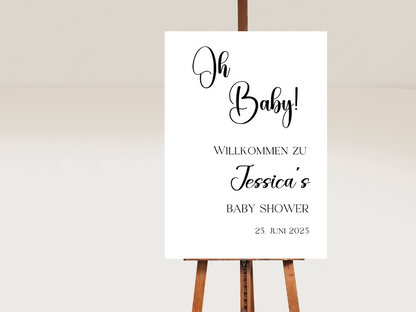 Willkommensschild Baby Shower , Gender Reveal - Leinwand , Poster - Olivier