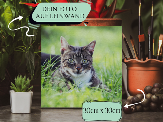 Dein Foto gedruckt als Leinwand . Fotodruck Querformat Hochformat, Leinwand 30 x 30cm .