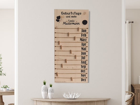 Geburtstagskalender in 3 Farbe aus Holz ,personalisiert. Geburtstagsgeschenk, Weihnachtsgeschenk, Geburtstagsplaner, Hochzeitsgeschenk
