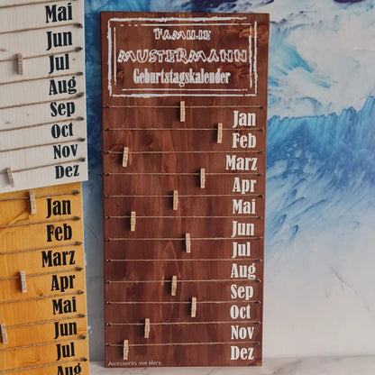 Geburtstagskalender in 3 Farbe aus Holz ,personalisiert. Geburtstagsgeschenk, Weihnachtsgeschenk, Geburtstagsplaner, Hochzeitsgeschenk