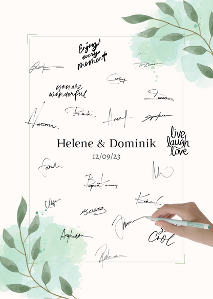 Gästebuch Alternativen für Hochzeit Leinwand, Poster . Eukalyptus Vintage NELE